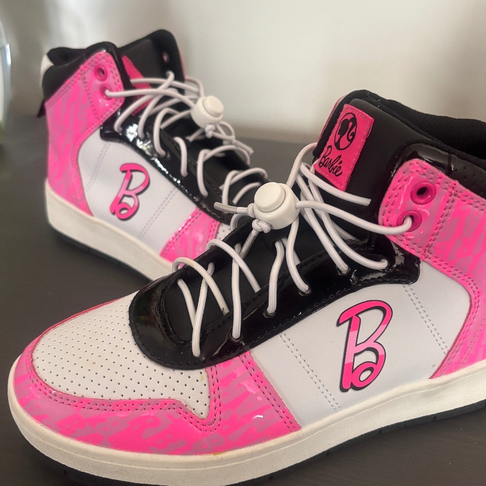 Barbie high top sneakers size 6 kids